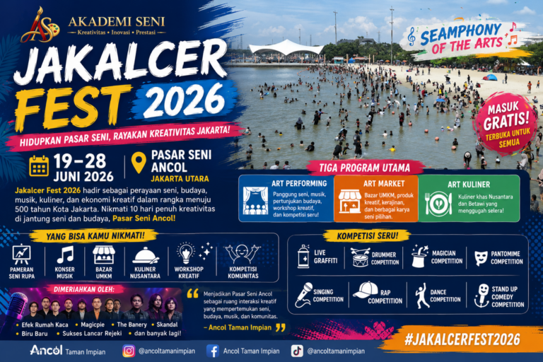 Jakalcer Fest 2026 Resmi Digelar, Pasar Seni Ancol Hadirkan Panggung Seni, Musik, hingga Kuliner Nusantara